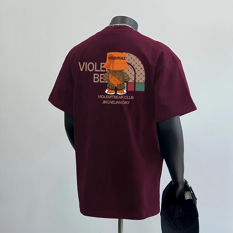 Áo Thun Cotton Ngắn Tay, Chịu Lực, Dành Cho Nam Và Nữ Trẻ Trung, Phong Cách Mùa Hè, Thương Hiệu Hợp Xu Hướng Ins, Dáng Rộng Vừa Vặn, Cổ Tròn, Áo Sơ Mi Tay Lửng