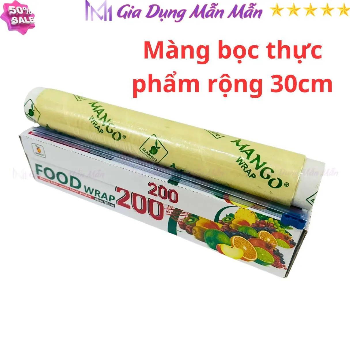 SKU120 - Màng bọc thực phẩm, màng co FOOD WRAP 200, rộng 30cm