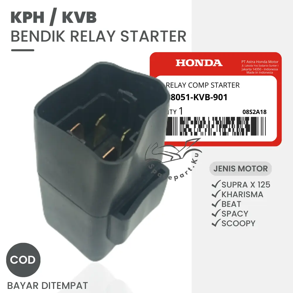 (GROSIR) KPH/KVB BENDIK STATER KARISMA SUPRA X 125 VARIO 110 SPACY SCOOPY / SWIT BIT CARBU / SWITCH OTOMATIS STARTER VARIO 110 / BENDIX BENDIT BENDICK BENDIG RELAY COMP POWER KHARISMA