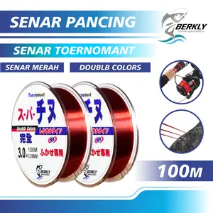 BERKLY Tali Pancing Tuernomant 100M Merah Bahan Nilon Halus Ikan