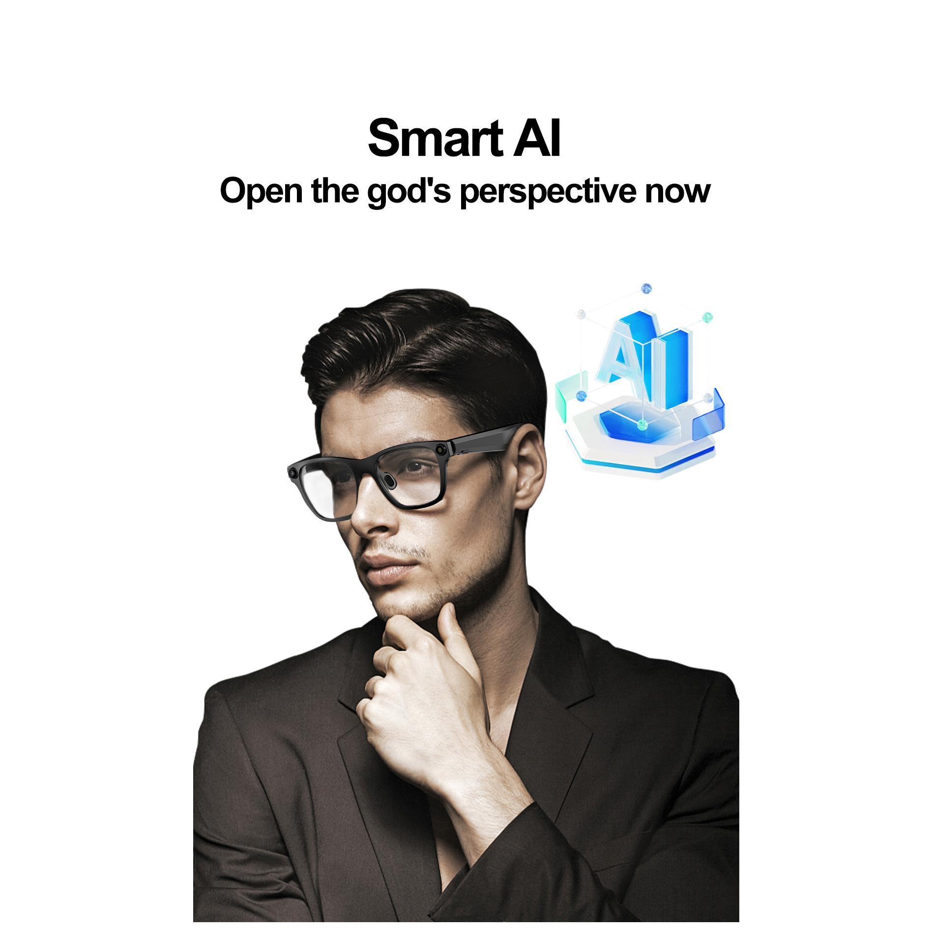 S336 AI Smart Camera Glasses 20MP 1080P Video Shoot Bluetooth Call Music Audio APP Viewing WiFi Smart Glasses for Women Men - Image 5