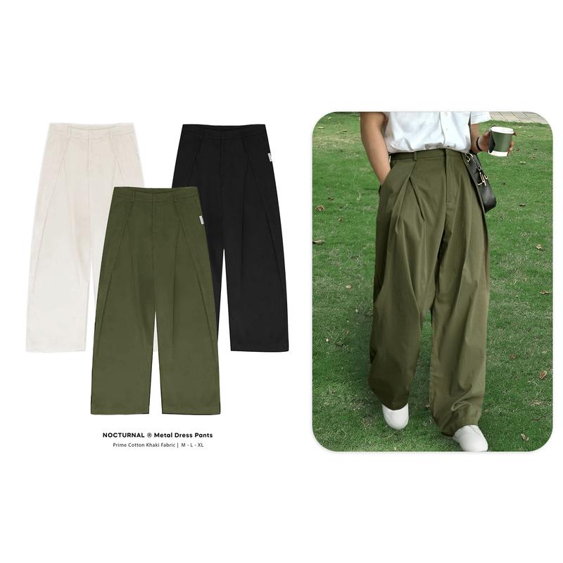 Quần Âu Xếp Ly NOCTURNAL Metal Dress Pants Nam Nữ Unisex Ống Rộng Local Brand