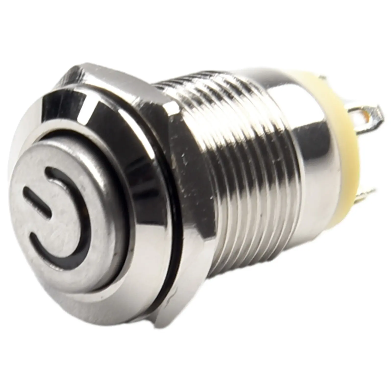 สวิตช์ปุ่มกดโลหะ, ขนาด 12 มม., ปุ่มควบคุม, กันน้ำ, ไฟ LED แบน, ใช้ได้กับ 12V-24V