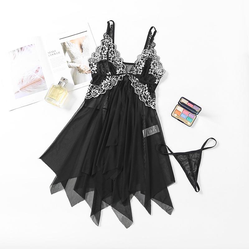 Product Introduction of Women Sexy Night Dress Erotic Lingerie Front Closure  Transparent Lace Underwear 2025 Floral Sleepwear Sex Woman Nightie 21