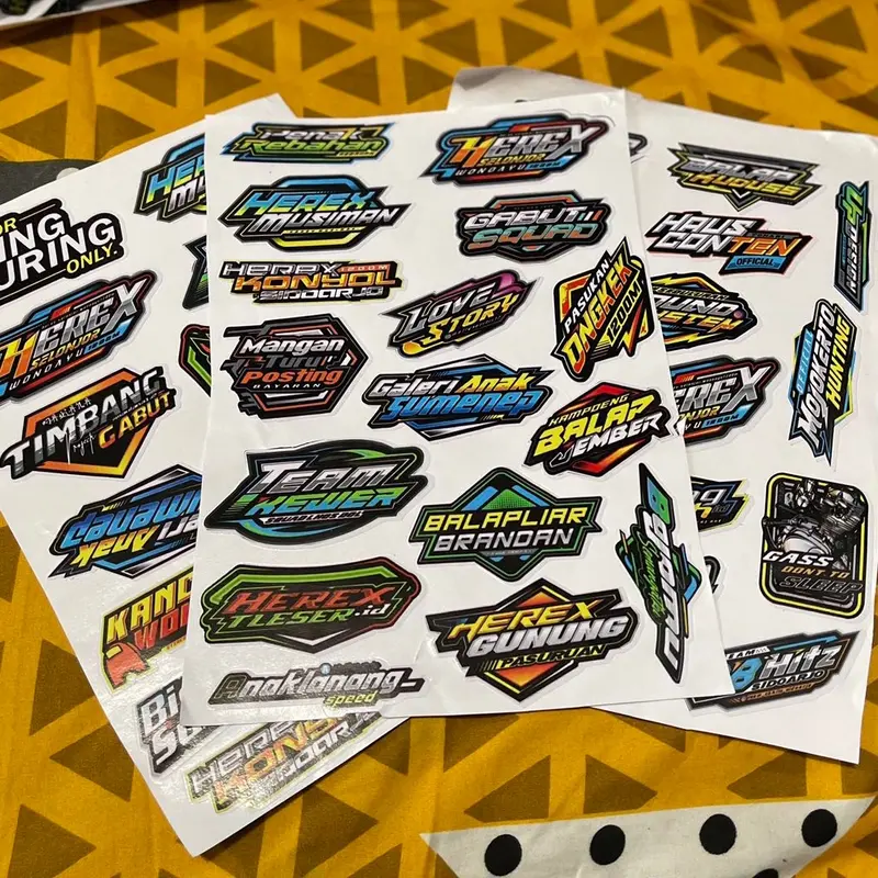 Sticker herex per lembar satu set sudah print cutt 1