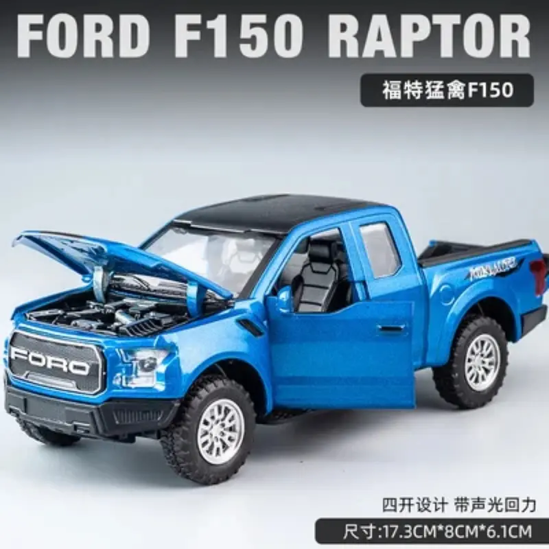 Mô Hình Ô Tô Hợp Kim Ford Raptor F150 Pickup, Tỷ Lệ 1: 32, Đồ Chơi Kim Loại Đúc Khuôn, Mô Hình Xe Địa Hình Bộ Sưu Tập Mô Hình Ô Tô, Có Âm Thanh Và Ánh Sáng, Thích Hợp Cho Trẻ Em, Ý Tưởng Quà Tặng Tuyệt Vời 8