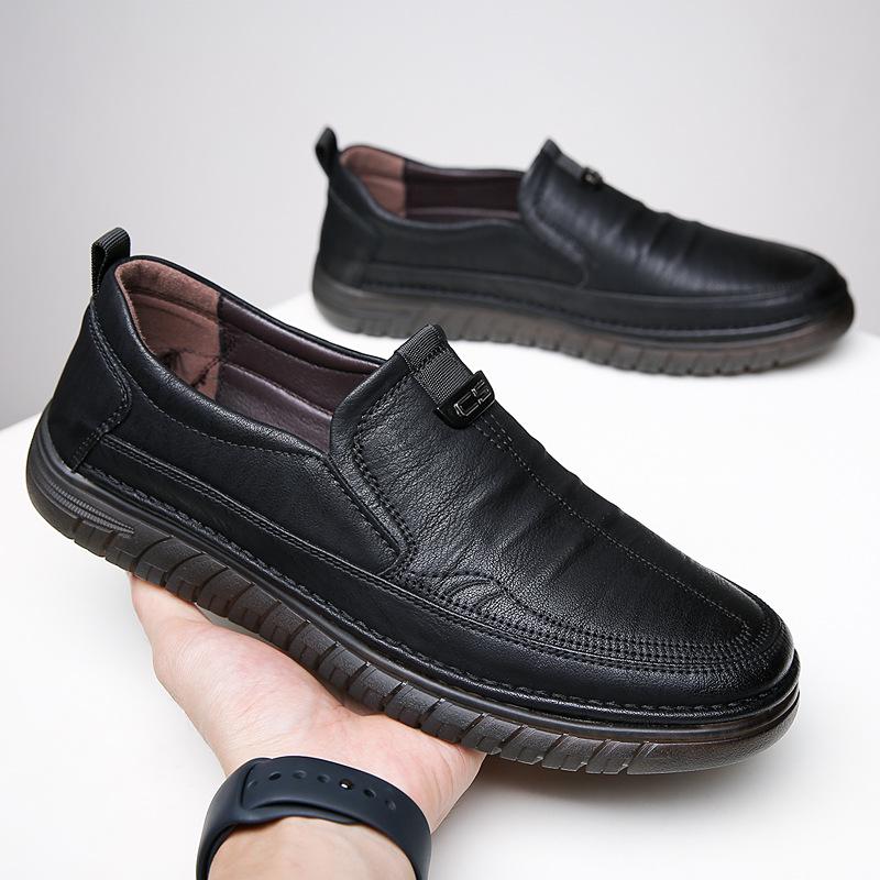 {MIỄN SHIP} Giày da nam CS phong cách hàn quốc,hoạt tiết cực đẹp,bản Đế âm cao su non đi êm ái không Đau chân.Chỉ bò khâu đế chắc chắn khi sử dụng 4