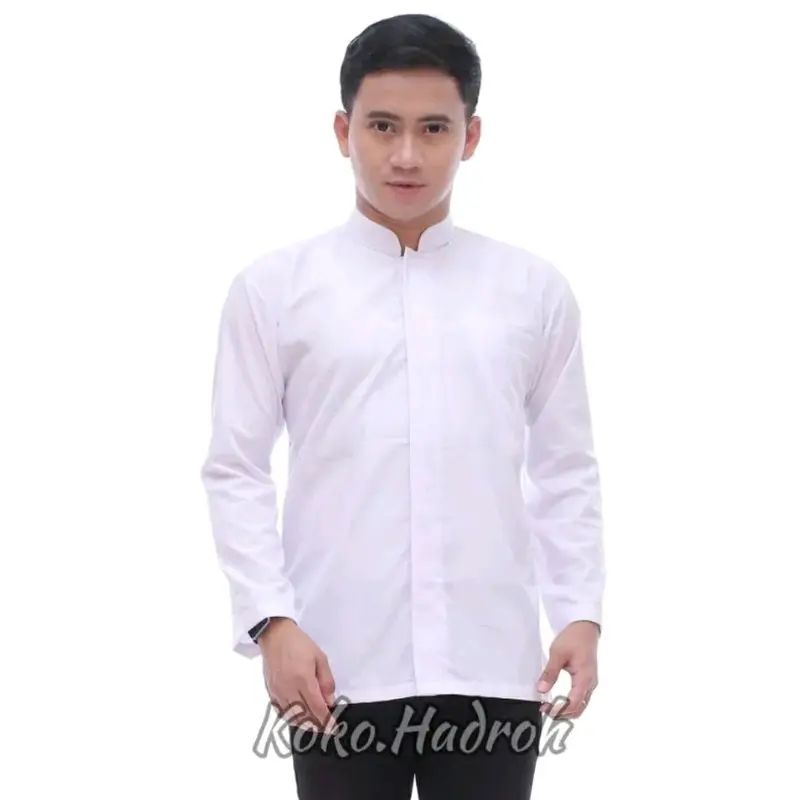 Baju koko pria polos premium Hitam Kantong Muslim 3