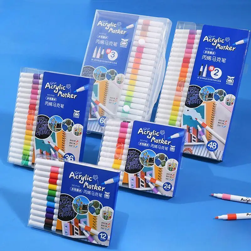 Bút màu Acrylic Marker Cao Cấp, sử dụng được trên kim loại, nhựa, nylon, gỗ, cao su, vải và thủy tinh