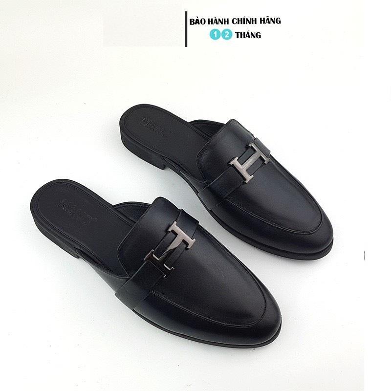 Sục nam cao cấp - Sục nam cao cấp gắn mác chữ H cHẤT Liệu da PU cao cấp trống trơn trượt DéP Shoes GiàY