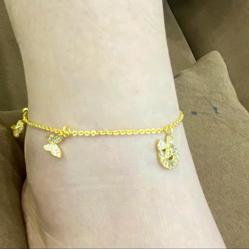 Lắc Chân Charm Tòn Ten Lắc Chân Bi đồng vàng không đổi mẫu