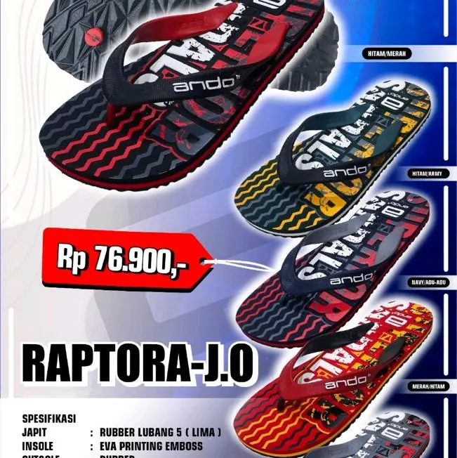 ANDO SANDAL JEPIT PRIA SANDAL JEPIT SPON PRIA  AWET TAHAN LAMA SIZE 38-42
