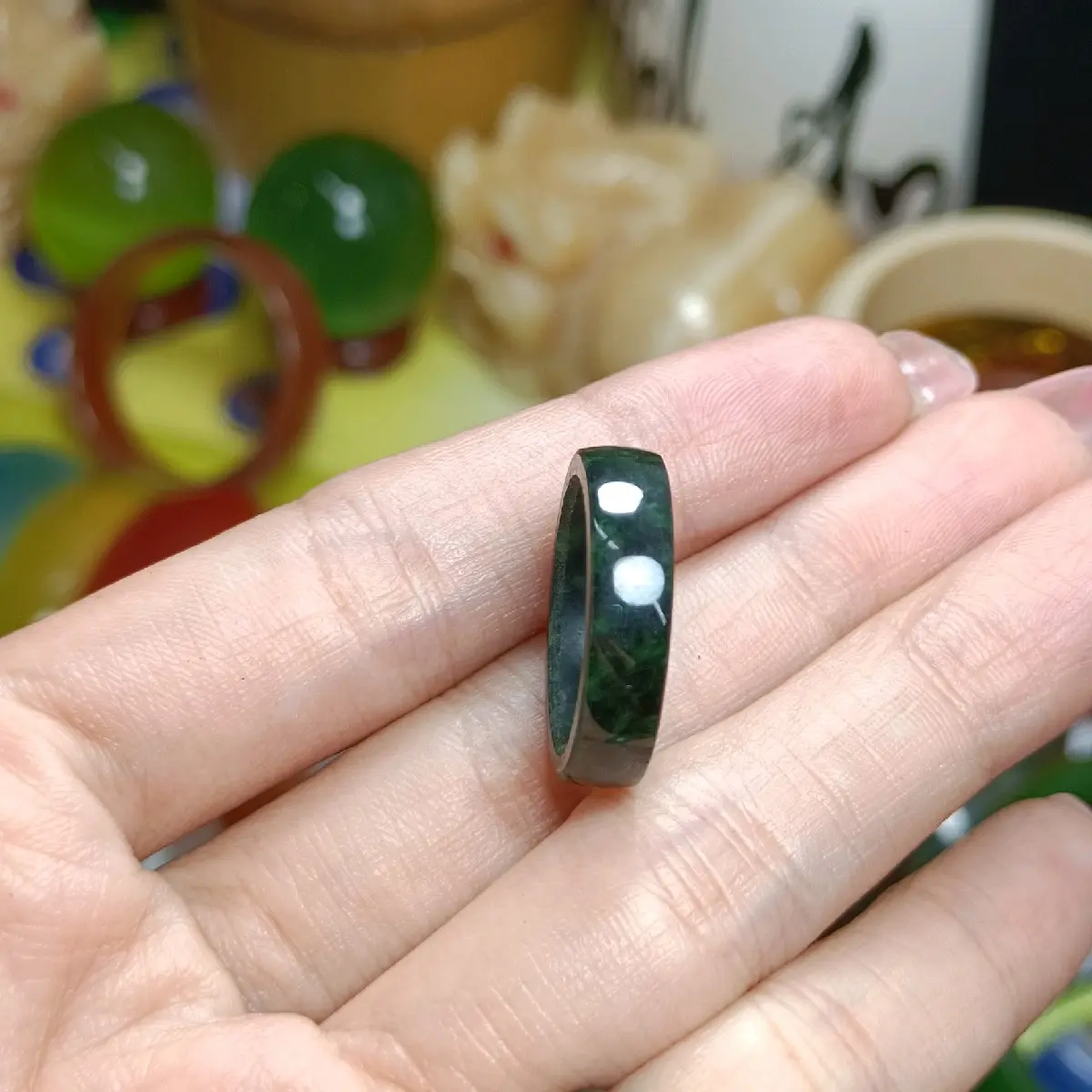 nhẫn ngọcsơn thủy bản vuông ni 5-12