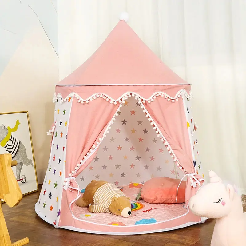 Children's Tent Indoor Outdoor Games Garden Tipi Princess Castle Folding Cubby Toys Tents Enfant Room House Teepee Playhouse New