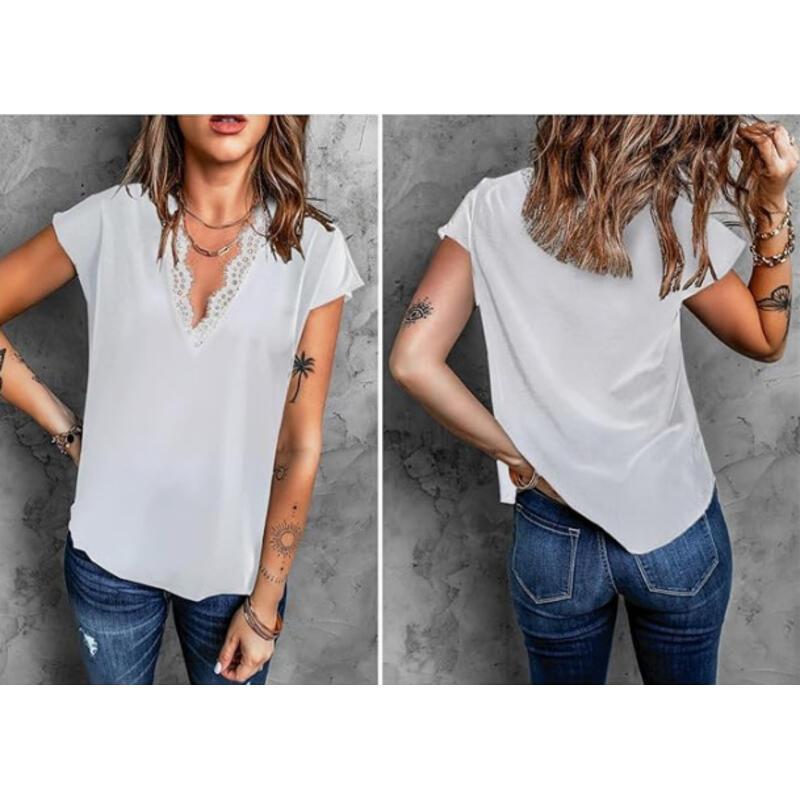 Product Introduction of New fashion versatile shirt lace top popular new product 3