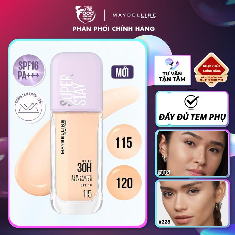 Kem Nền Hỗ Trợ Bắt Sáng Maybelline Super Stay Up To 30H Lumi Matte Foundation 35ml Mỹ Phẩm Trang Điểm Cosmetic