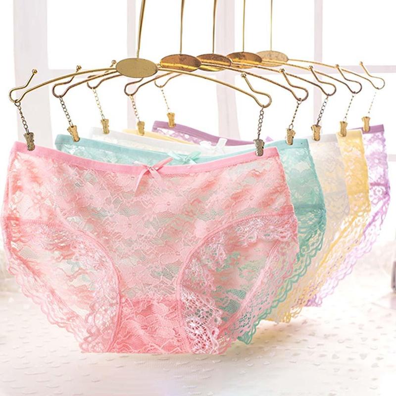Product Introduction of Underwear Breathable Cotton Crotch Underpants Bowknot Lace Flower Panties  Briefs Women Thong Nylon 9