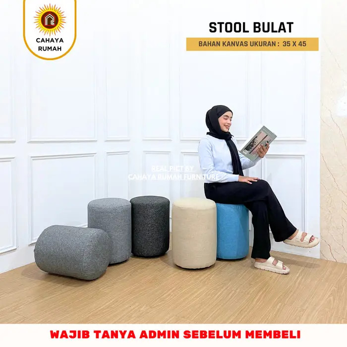 Cahaya Rumah - Kursi Puff / Stool Bulat - furniture Ruang Tamu Sofa ...