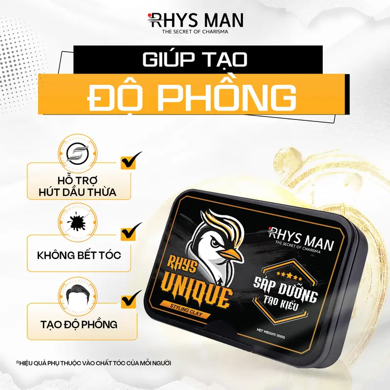 [Mua 1 Tặng 1 Lược tạo kiểu] Sáp vuốt tóc nam RHYS MAN Pomade/Clay giữ nếp tạo kiểu tự nhiên 50g/100g Chăm Sóc Tóc Dưỡng Tóc Chăm Sóc Tóc Dưỡng Tóc 1