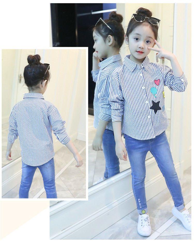 Product Introduction of Áo Sơ Mi Cotton Dài Tay Cho Bé Gái, Bộ Sưu Tập Mùa Xuân Và Mùa Thu, Thích Hợp Cho Trẻ Em Trung Và Lớn, Áo Mỏng Hợp Xu hướng Phong Cách Hàn Quốc, Quần Jean Bé Gái Cho Trẻ Em, Áo Mùa Thu 5