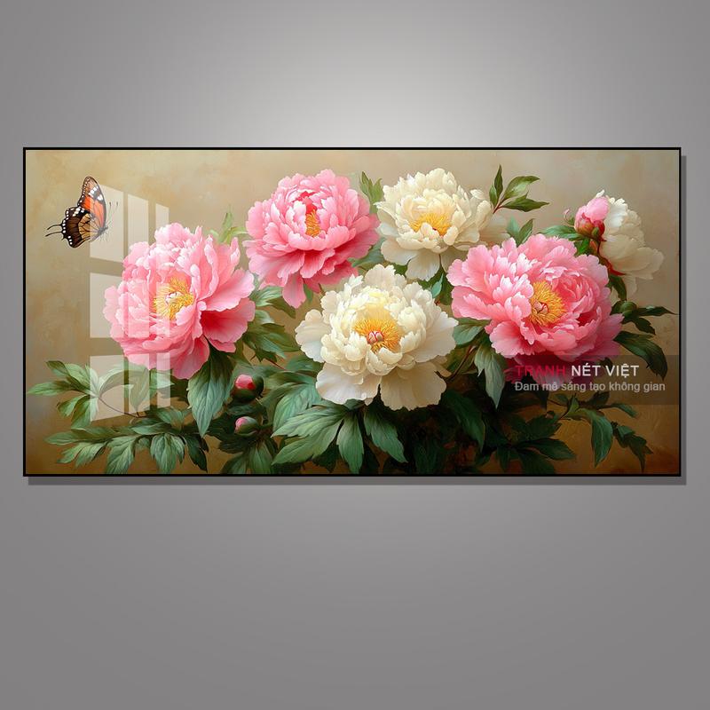   NEW  Tranh phòng ngủ hoa mẫu đơn+ Phong cách hiện đại  +  Sản phẩm KHUNG CAO CẤP  + trang trí phòng 2024 Treo Tường Phòng Khách Decor Tường Đồng tranh  treo 