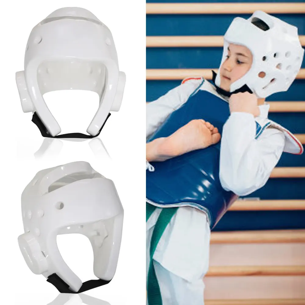 Professional Taekwondo White Helmet Muay Thai Sanda Karate Free Combat Training Tools Sports Equipment #456803
