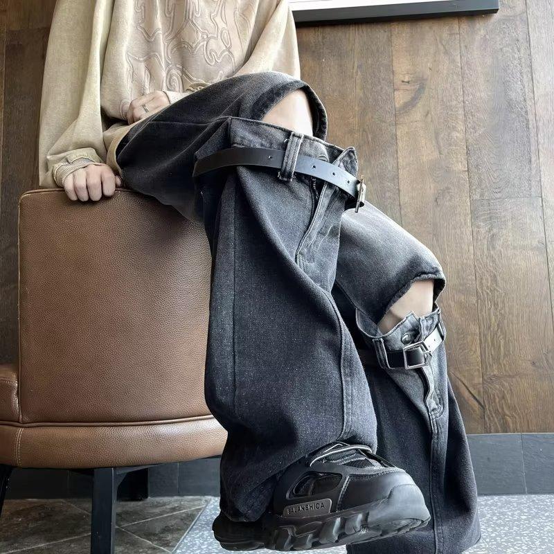 Quần Dài Jean Đường Phố Cao Cấp, Phong Cách Cổ Điển Độc Đáo Dành Cho Nam Và Nữ, Ống Loe Nhẹ, Cạp Cao, Thiết Kế Khâu, Đẹp, Thường Ngày Và Dễ Phối Đồ, Quần Dài, Quần Áo Nam Và Nữ Thời Trang Menswear Pants