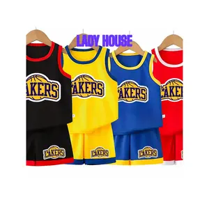 LADY HOUSE-Stelan harian singlet anak baju basket anak laki-laki dan perempuan unisex