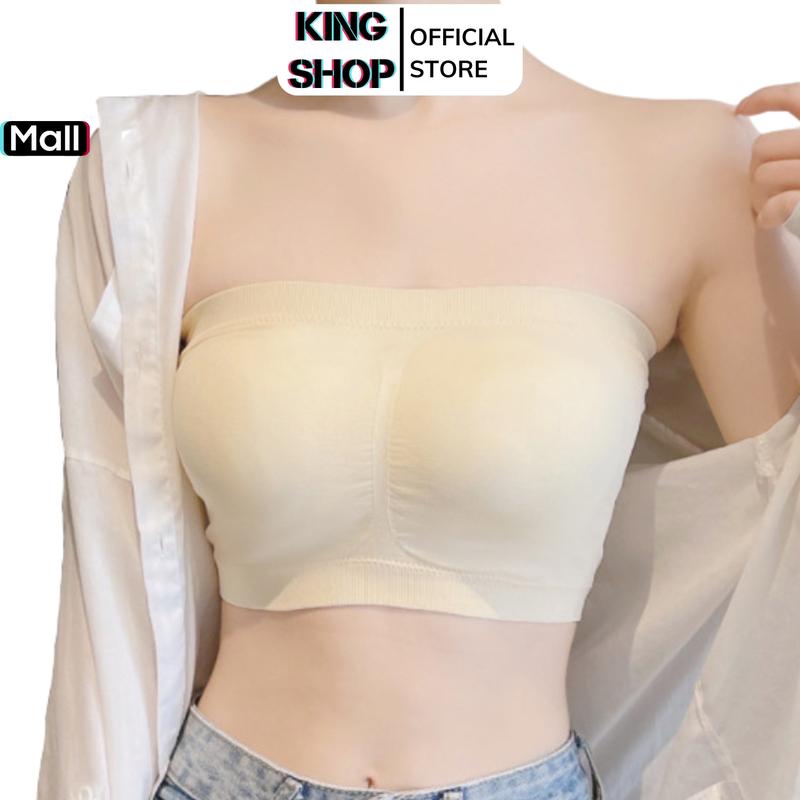 Áo ống cup ngực đệm mút mỏng viền thun chống tụt Top Áo bra không dây xinh xắn KING SHOP B7735 nữ Women Ong áocon nữ áocon