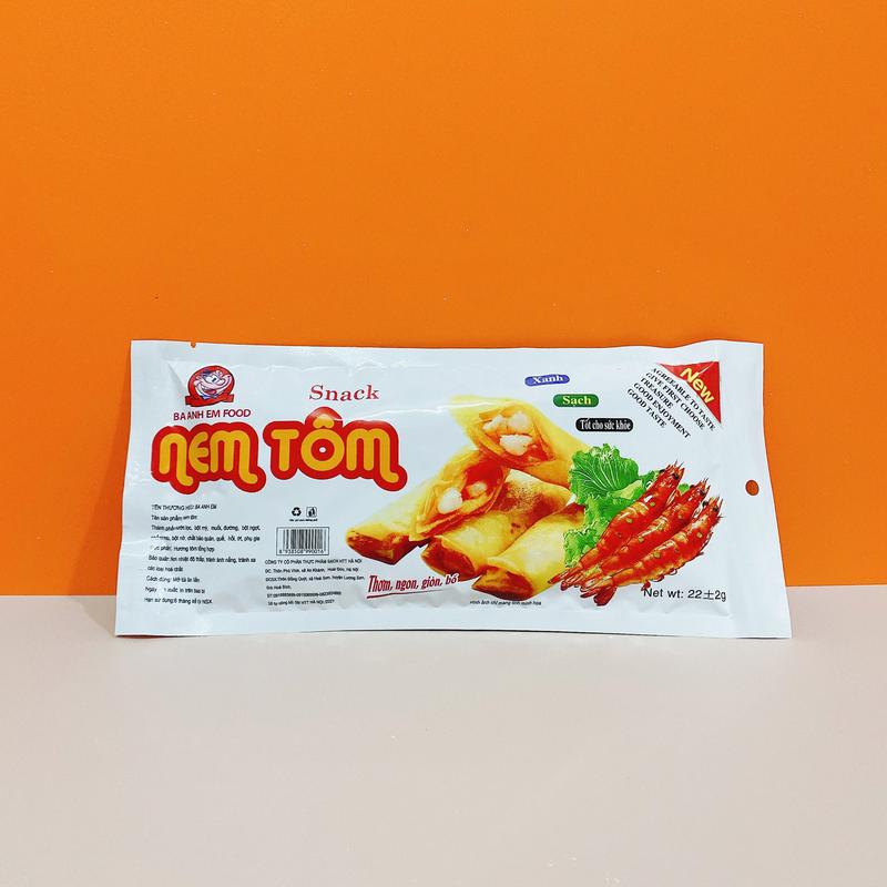 10 Gói Snack BimBim Nem Tôm Ba Anh Em Food Cay Cay Tuổi Thơ Đồ Ăn Vặt Tuổi Thơ Đồ Ăn Vặt Việt Nam kẹo