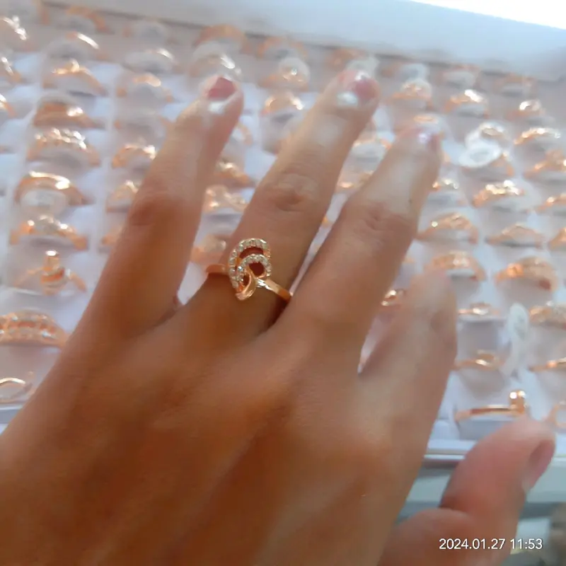 Cincin Rhodium rose gold Cantik Perempuan 8