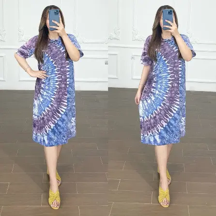 daster 5 pcs 100 rb daster wanita kekinian daster ibu baju tidur wanita dewasa Panjang Tidur Ruffle daster  motif Katun Dress Pendek Rayon Batik non Busui Bumil Serut Putri 8