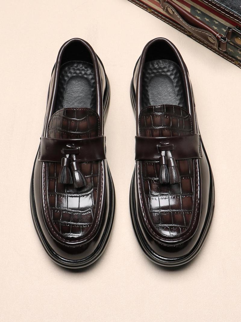 Product Introduction of Men's Fashionable PU Leather Loafers, Casual Comfortable Slip-on Shoes for Party, Daily Clothing Decor, Business Formal Shoes for Boy, Footwear 5