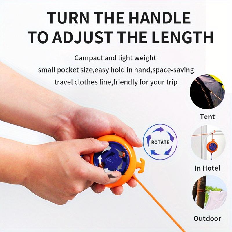 Product Introduction of Portable Clothes Drying Line for Camping and Travel - Lightweight and Compact with 12 Clothespins Included Anti slip clothes drying rack, hotel indoor retractable non perforated clothes drying rope Accessory Laundry 4