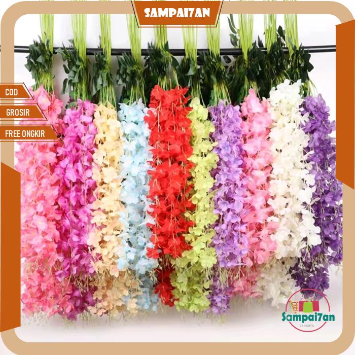 Promo Tanaman Bunga Rambat Bunga Hias Wisteria Plastik Juntai Gantung ...