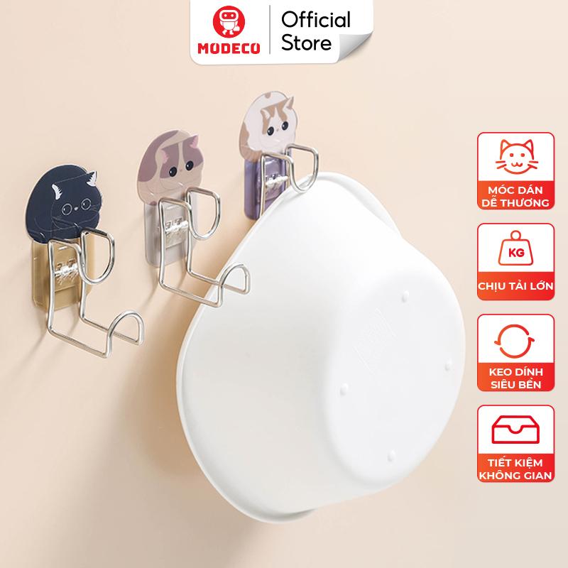  Móc Dán Tường Treo Chậu Thau  Thớt Đồ Dùng Phòng Tắm Nhà Bếp - Inox Thép Không Gỉ Keo Dính Siêu Chắc Treo Tường 