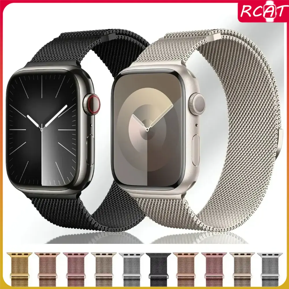 【Tali Jam】Stainless Steel Strap for Apple Watch Ultra /Ultra 2/3 49mm Series 11 10 9 8 7 6 SE 2 3 46mm 42mm 41mm 45mm 44mm 40mm 38mm 42mm Milanese Metal Loop Watchbands Bracelet band for iWatch Series 5 4 3 2 1 Smartwatch Accessories