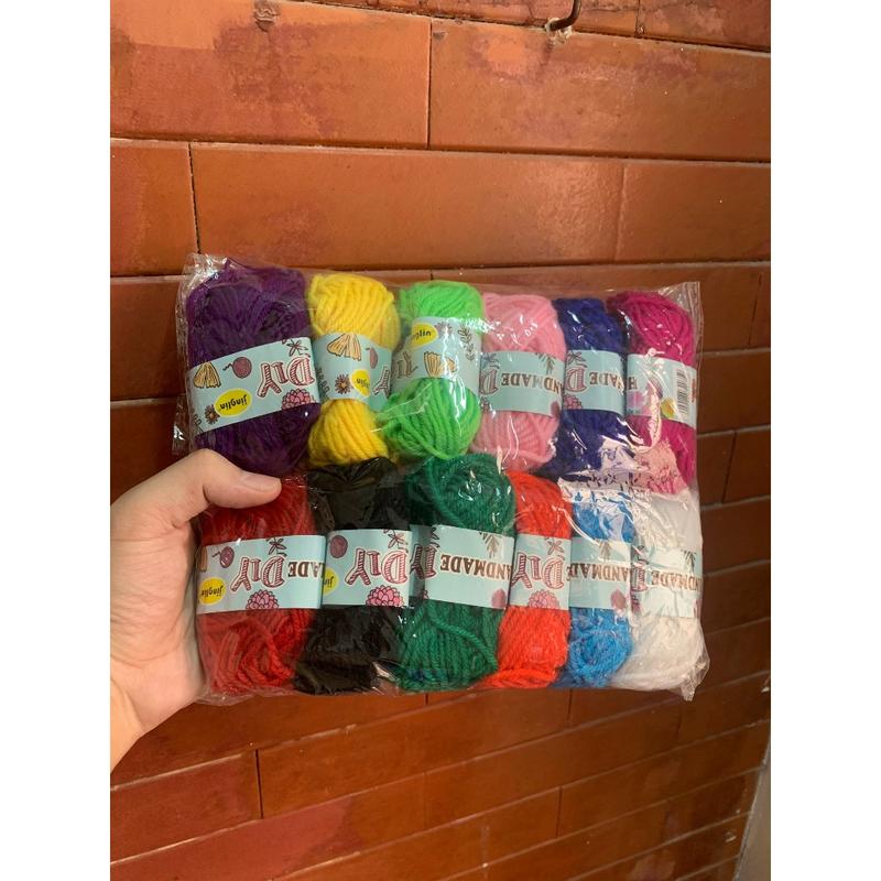 Set 12 Cuộn Len Nhiều Màu Làm Đồ Handmade, làm gấu bông cực đẹp