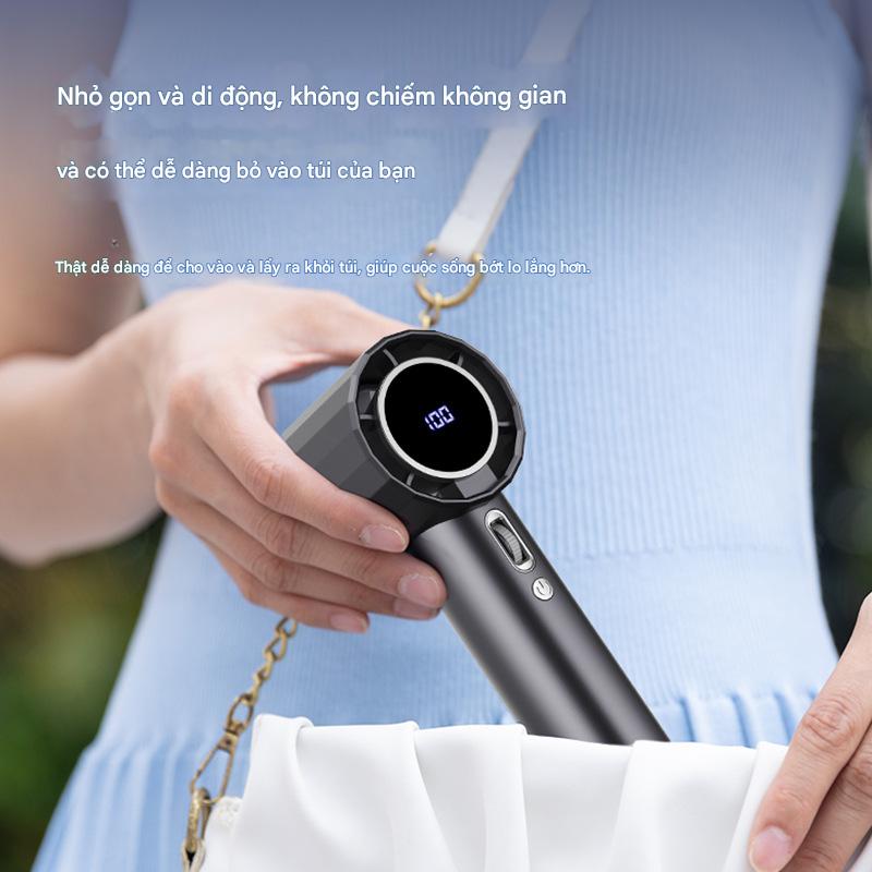 ASALAVN Quạt phản lực cầm tay Quạt Turbo có thể sạc lại, Quạt siêu tốc cầm tay, di động, gió mạnh, tốc độ cao 100 vòng/phút Tốc độ gió Màn hình kỹ thuật số quạt usb mobile Phụ Kiện handheld  icy 2