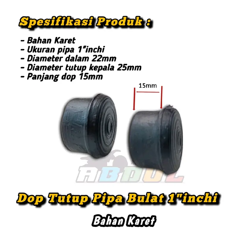 Karet kaki kursi 1 inchi/Karet kaki meja 1 inchi/dop pipa 1"/Harga perkodi (20pcs) 1