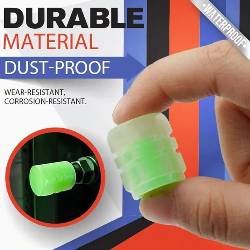 Car Tire Valve Stem Cap, Luminous Automotive Tire Valve Stem Cover, Luminous Valve Caps Suitable for Cars, Motorcycles & Bicycles, Vehicle, Wheel, Tyre Caps, Auto Parts 8