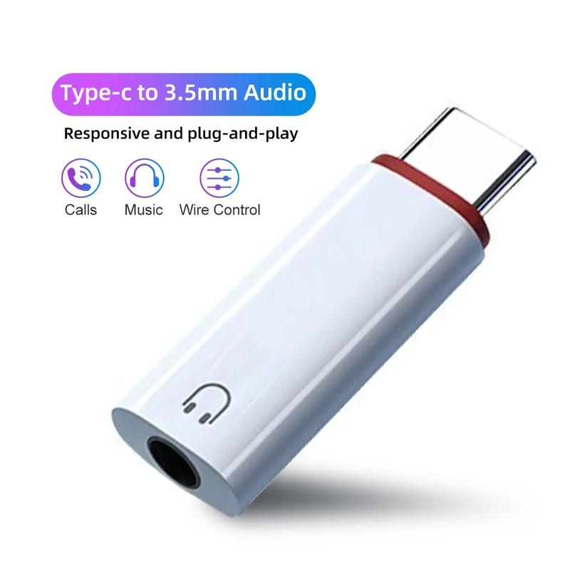 Bộ Chuyển Đổi Tai Nghe Type C Sang 3.5Mm, Bộ Chuyển Đổi Giắc Cắm 3 5 Mm, Tương Thích Với Điện Thoại, Bộ Chuyển Đổi Cáp AUX 3.5Mm Kem Phụ Kiện 0