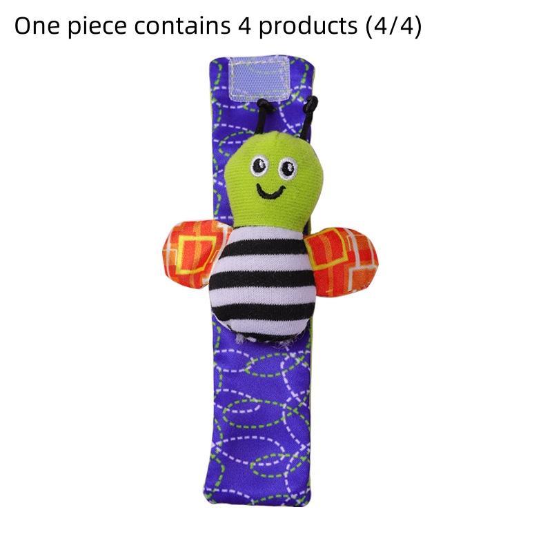 Product Introduction of Trendy Soft Baby Wristband & Socks Set with Stuffed Animals, 4 Counts Cute Cartoon Animal Design Baby Wrist Strap & Socks Baby Toys, Toddler Toys, Holiday Essentials, Universal Fit, Valentine's Day Gift 13