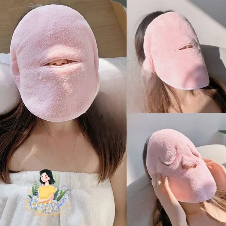 Khăn nén nóng, khăn mặt, lông cừu san hô dày, thích hợp cho thẩm mỹ viện, nén mặt, mềm mại và thân thiện với làn da, bề mặt nén lạnh và nóng, dưỡng ẩm, cho mặt
