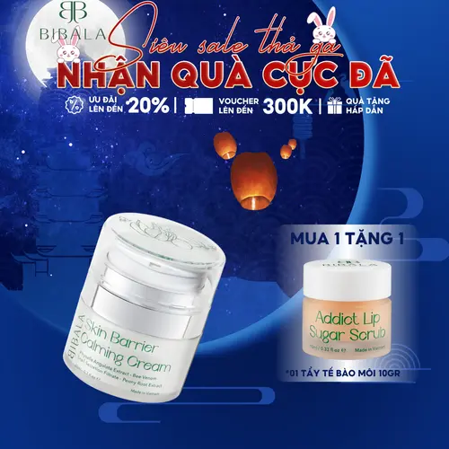 Kem Dưỡng BIBALA - Phục hồi, Làm dịu da đa năng, Lành thương, Làm giảm kích ứng da BIBALA SKIN BARRIER CALMING CREAM 20g Collagen Làm Đẹp Da