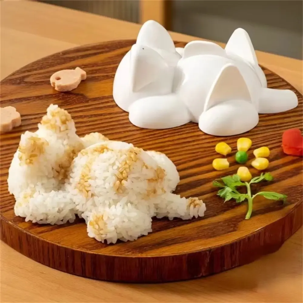 Cute White Cat Shape Onigiri Mold Japanese Style High Temperature Resistant Mashed Potato Mold Large Size Sushi Mould Complementary Food