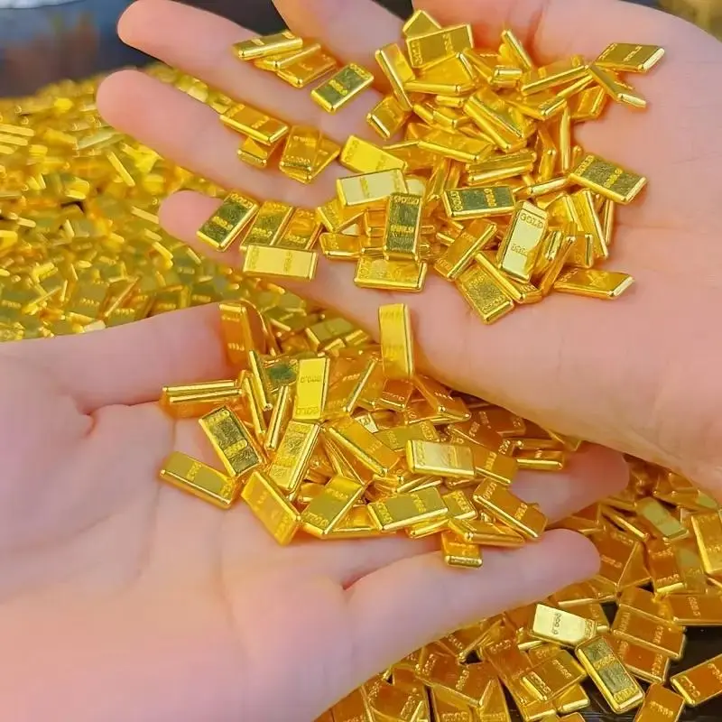 Mini Alloy Gold Bar, 50pcs Lucky Fortune Gold Bar, Home and Office Fengshui Ornament, Home Decor Supplies 2