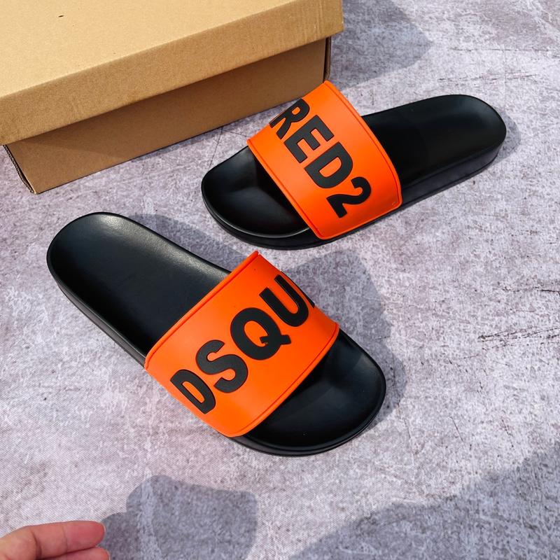 Dép D.S.Q màu cam cá tính 2024 , dép lê thời trang cao cấp vừa size 5 Slipper DéP dép icon Nam Đế Bằng