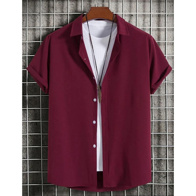 Men's summer fashion 3D printing simple Hawaiian short sleeved men's casual beach party clothing shirt 5