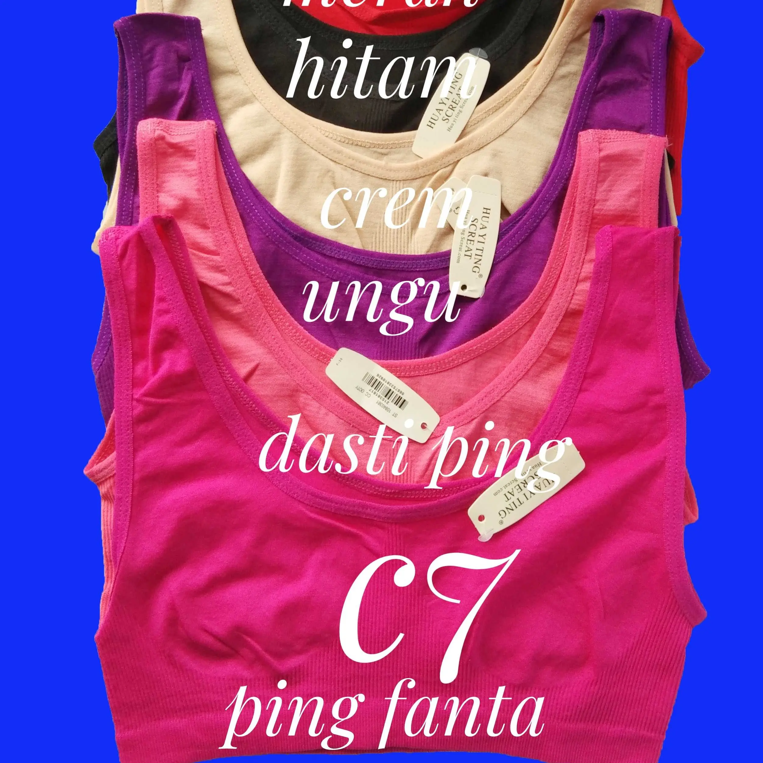 Miniset Dewasa Remaja Tanktop Sport Bra Rajut Halus All Size Polos